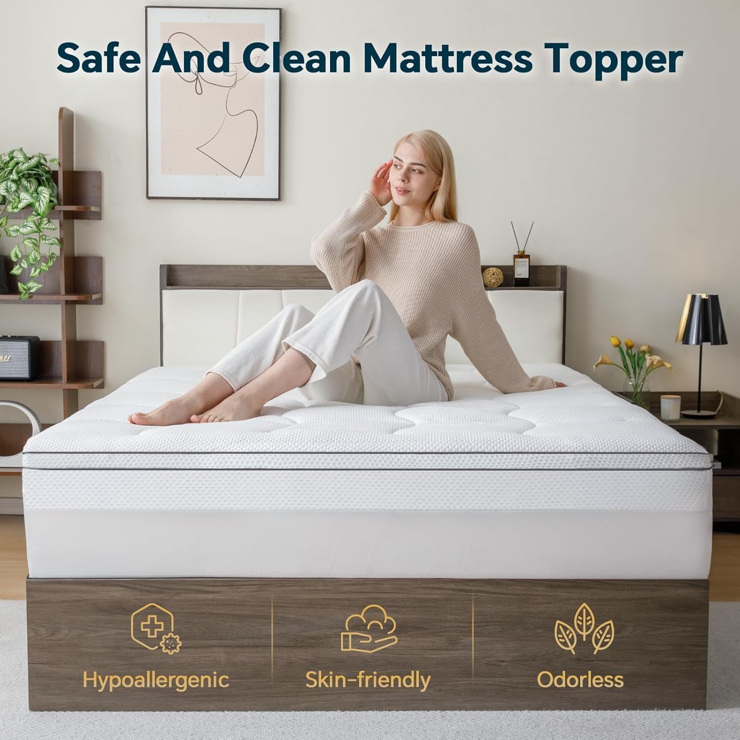 GEMBED Firm Memory Foam Mattress Topper