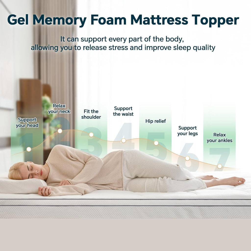 GEMBED Firm Memory Foam Mattress Topper