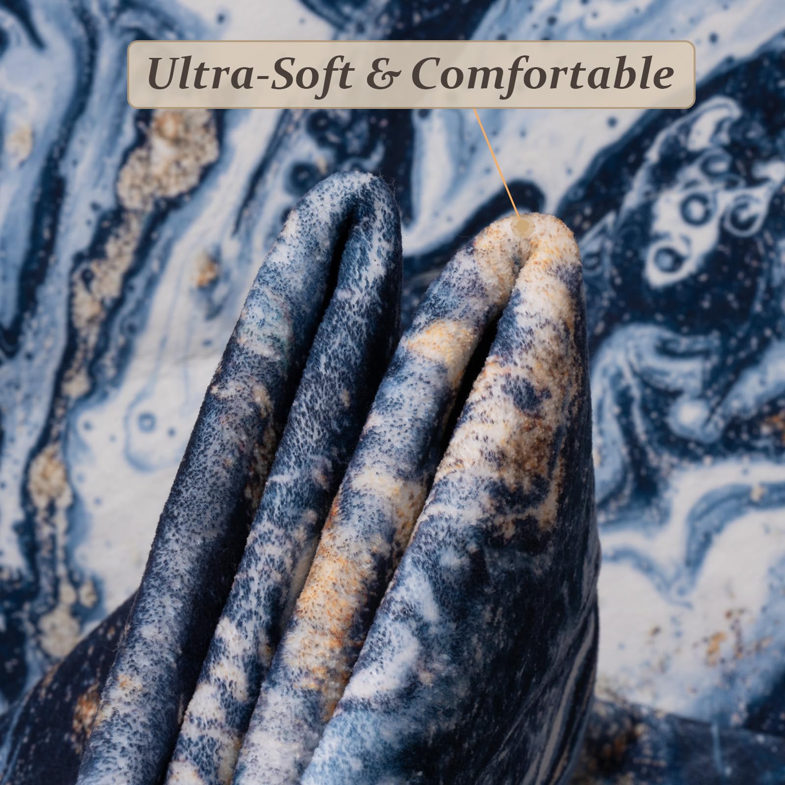 GEMBED Washable Area Rug - Dark Blue, 8' x 10'