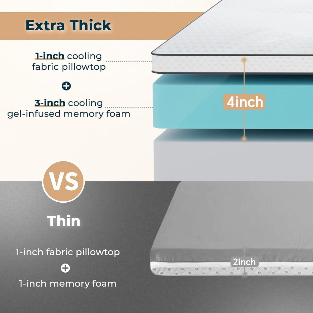 GEMBED Firm Memory Foam Mattress Topper